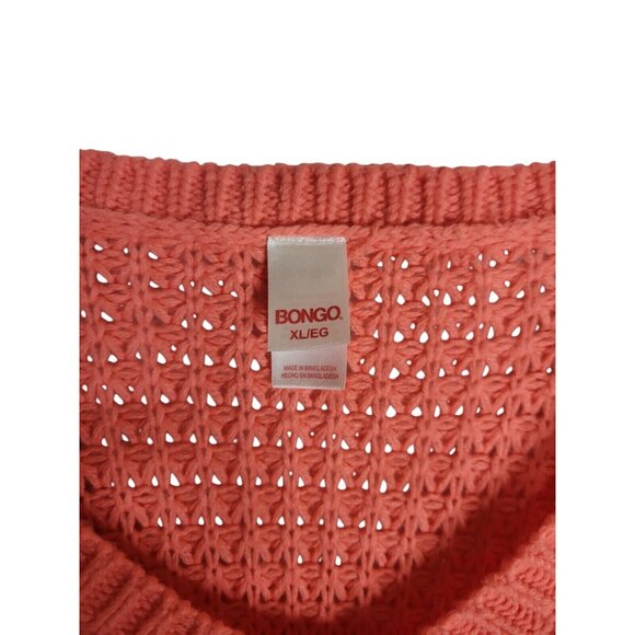 Bongo Coral Knit V-Neck Sweater Women's XL Hi-Lo Casual Comfy Top Beachy surfer‎ - Picture 2 of 4